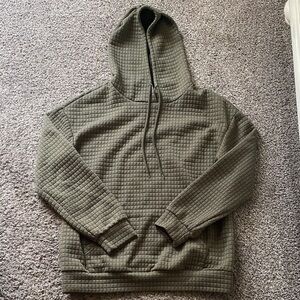 Olive Green Quilted Hoodie